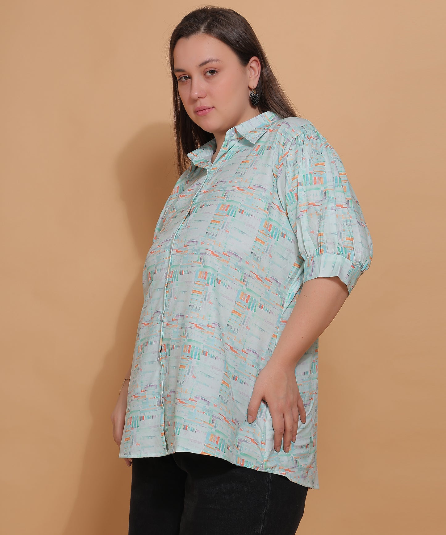 Mint Watercolor Shirt with Bottom