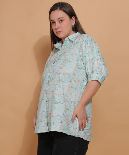 Mint Watercolor Shirt with Bottom