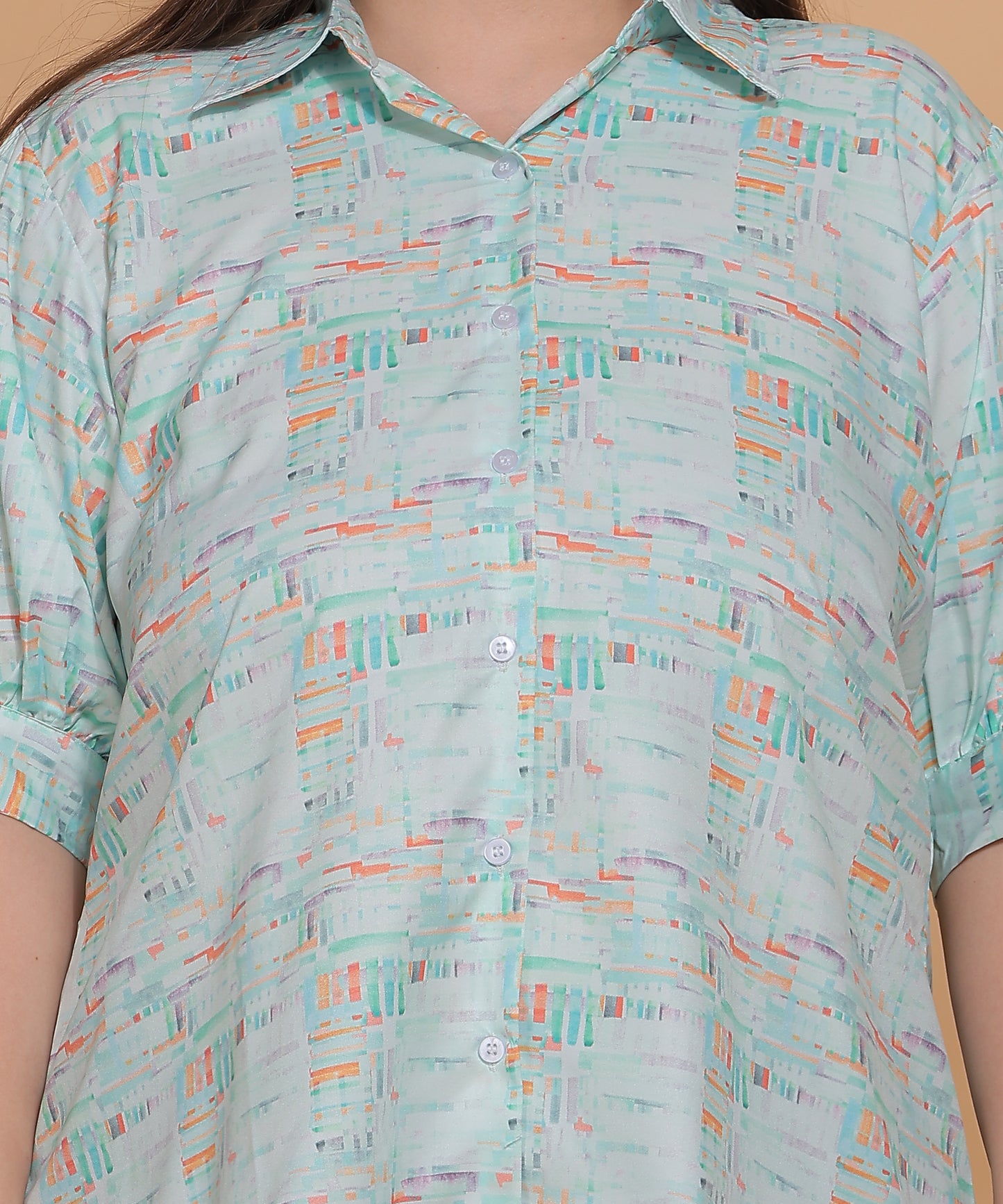 Mint Watercolor Shirt with Bottom