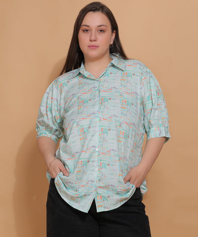 Mint Watercolor Shirt with Bottom