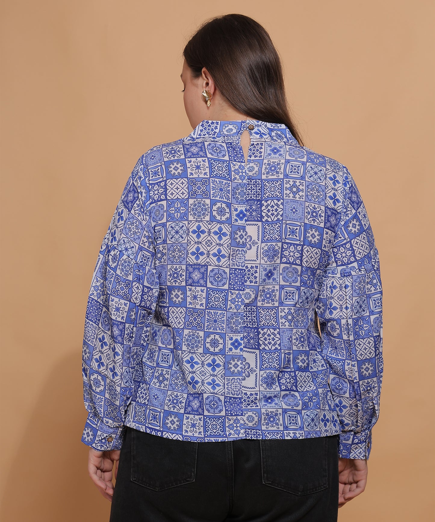 Indigo Tile Tunic Top