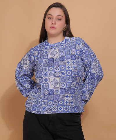 Indigo Tile Tunic Top