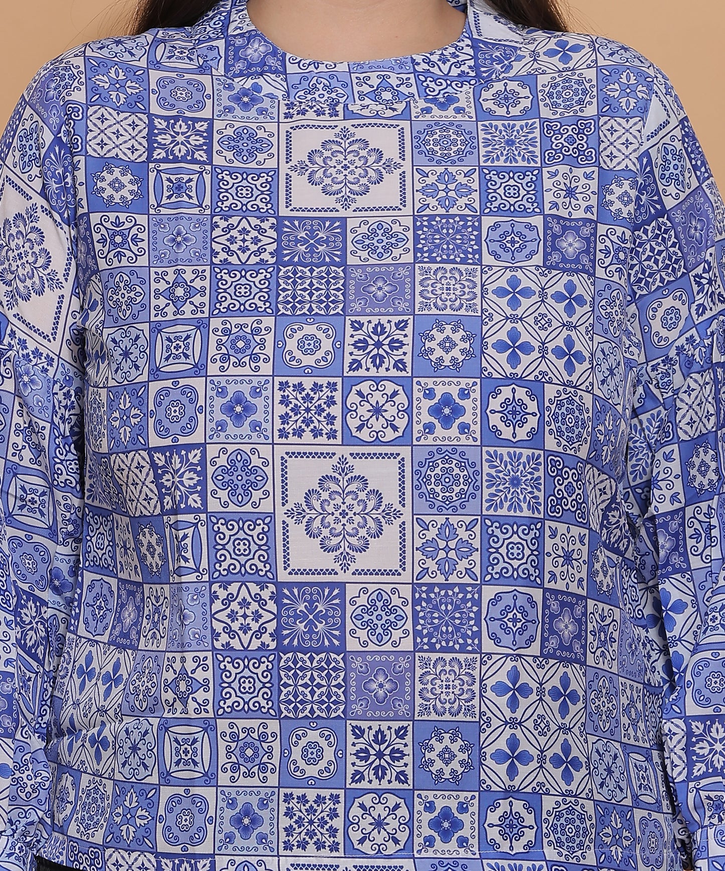 Indigo Tile Tunic Top