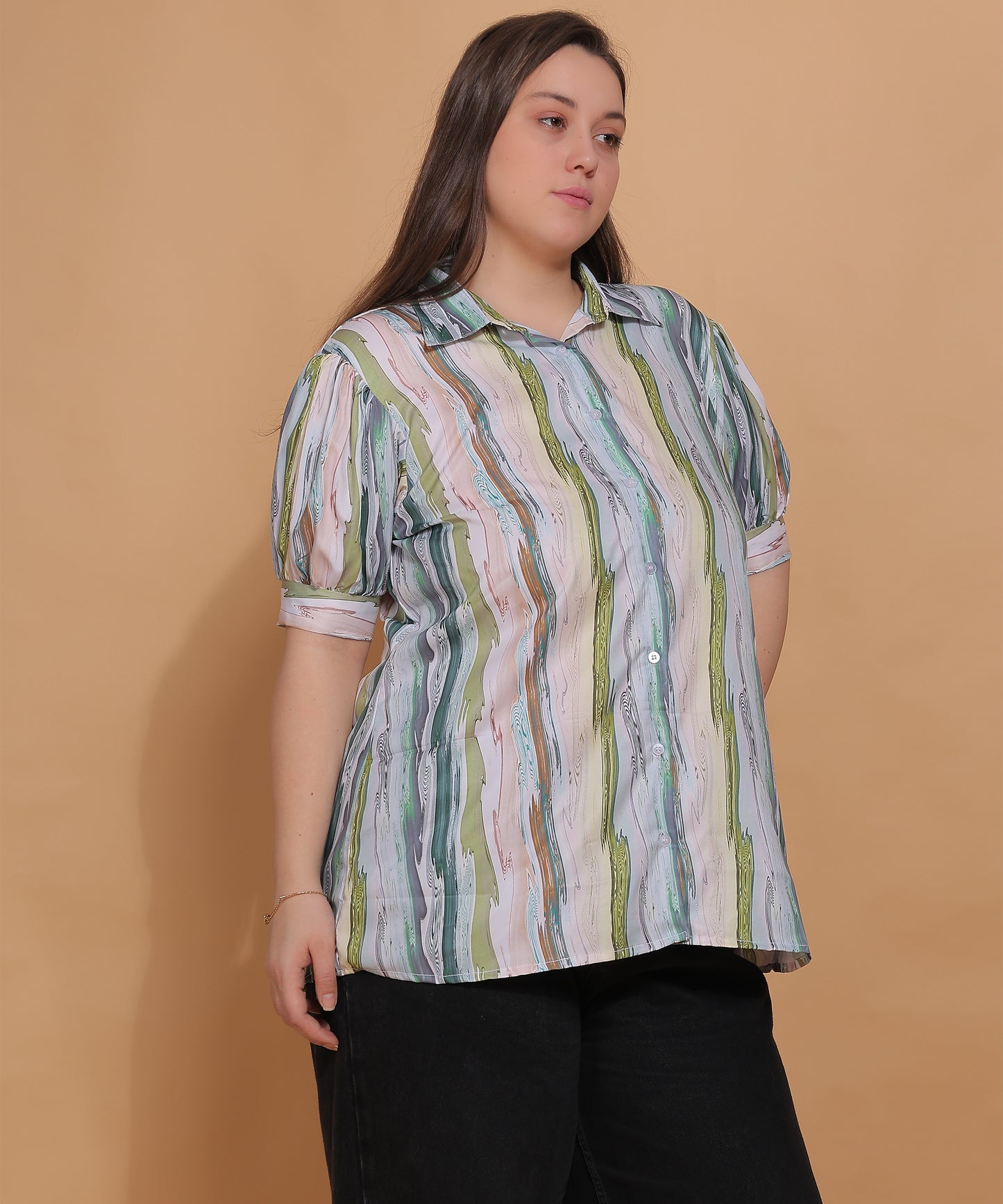 Wavy Stripes Relaxed Fit Shirt – Pastel Hues