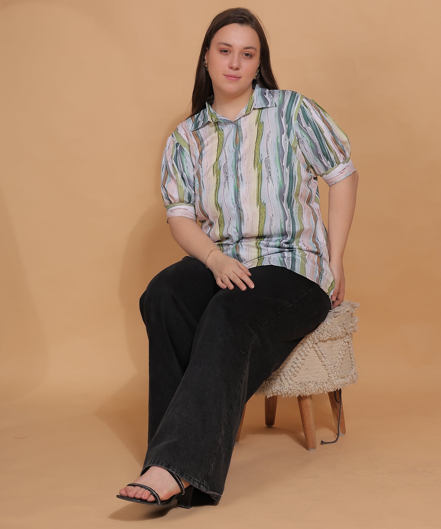 Wavy Stripes Relaxed Fit Shirt – Pastel Hues