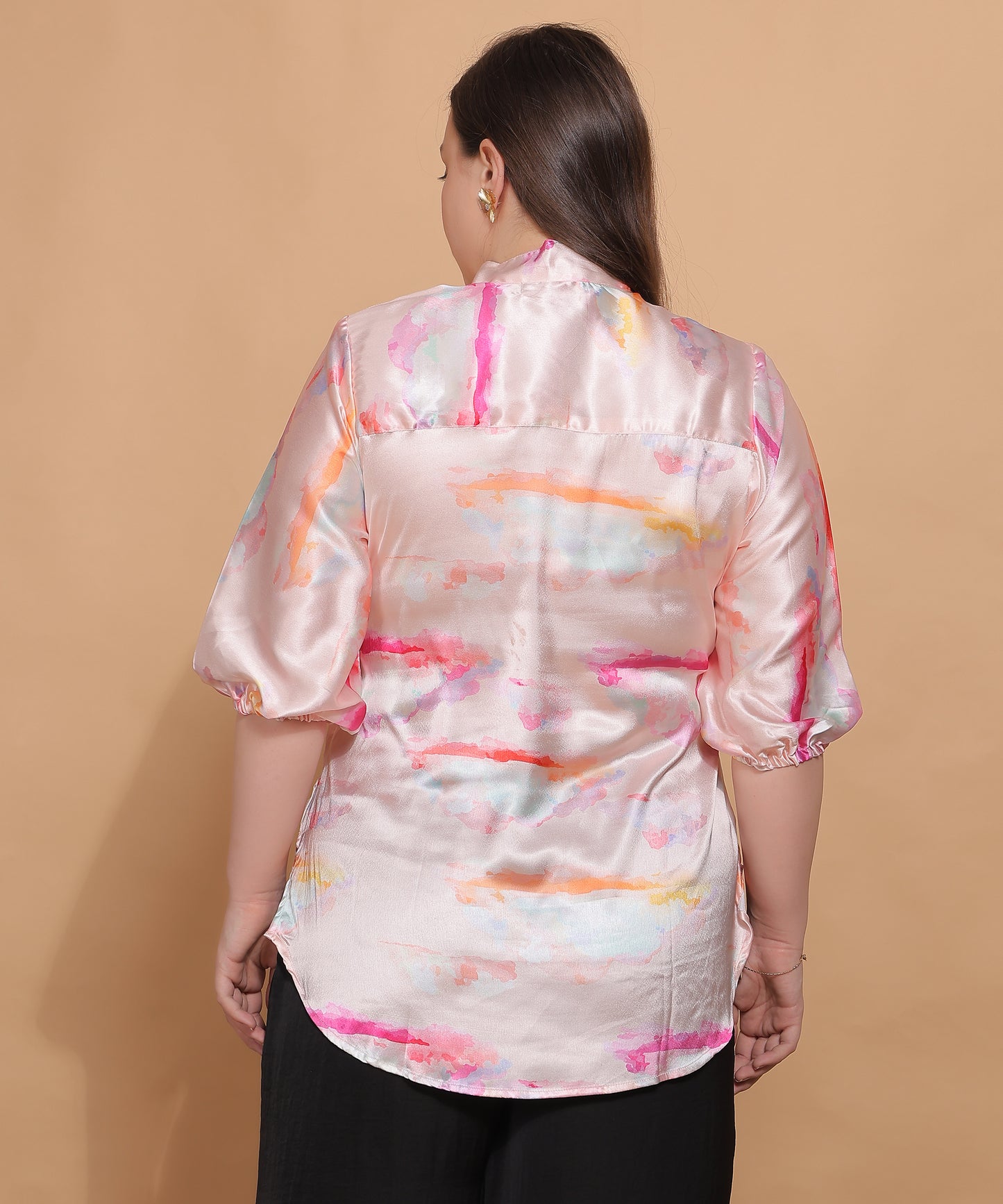 Blush Cloud Satin Bow Top