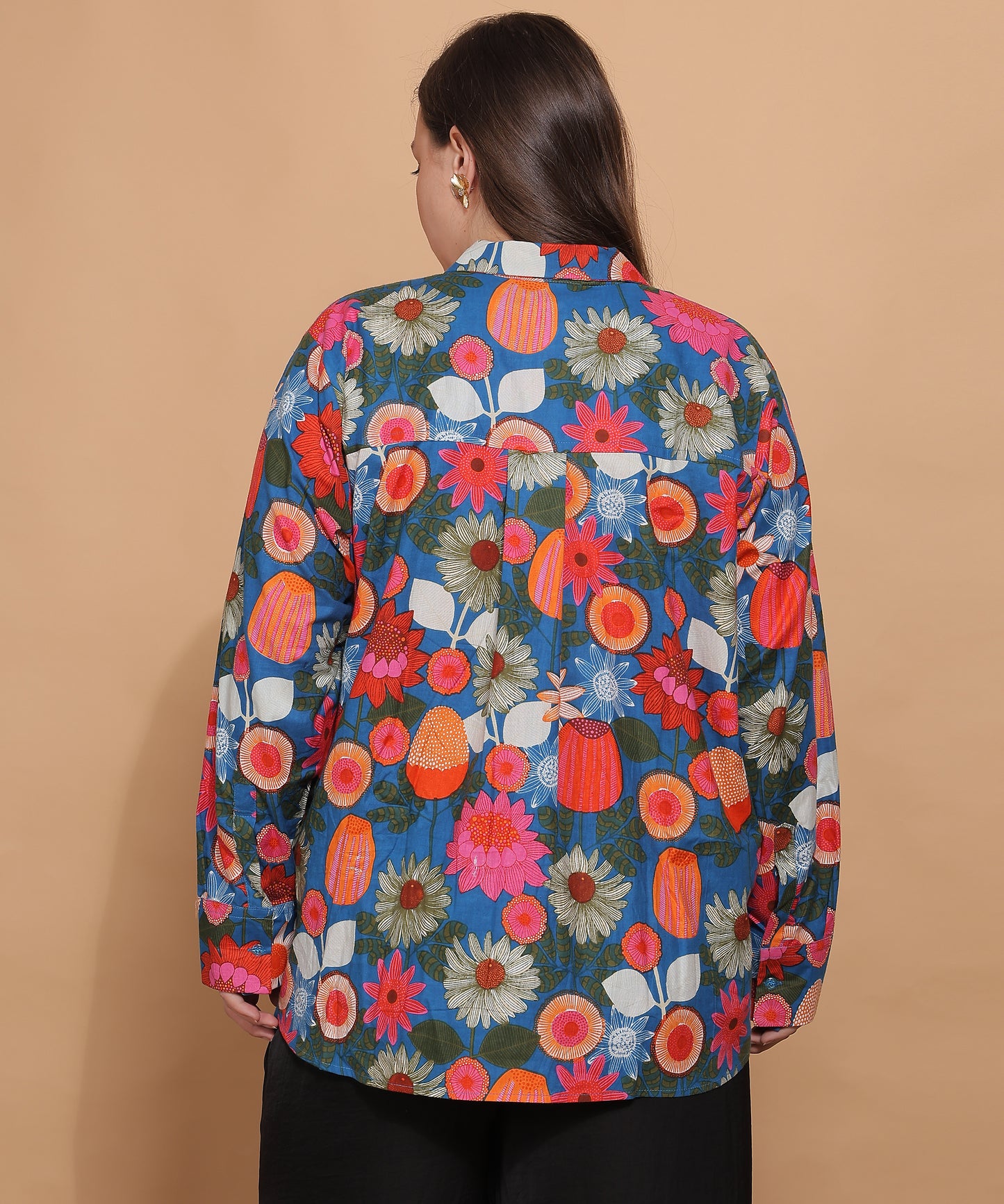 Midnight Garden Floral Shirt – Indigo Pink Mix