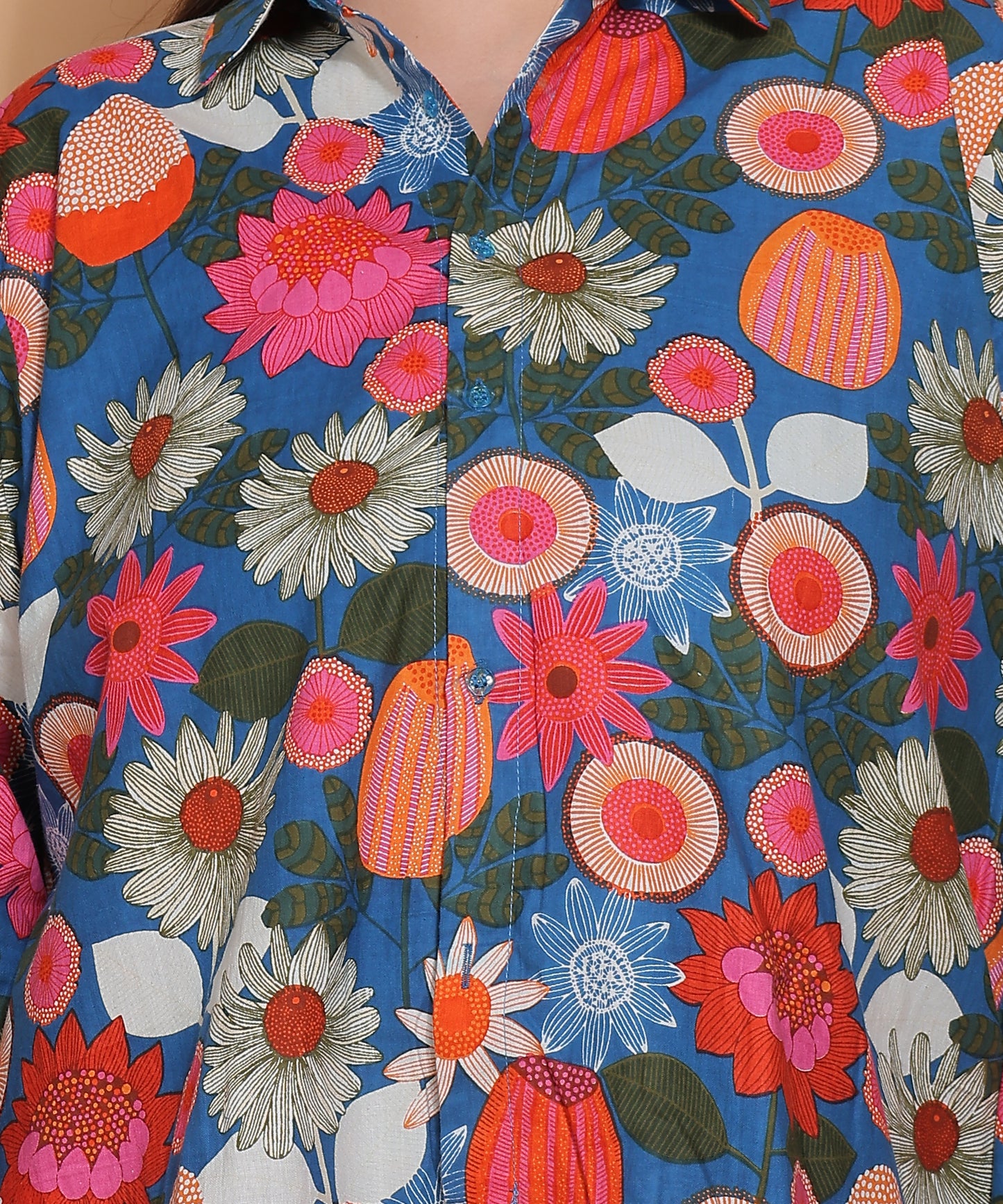 Midnight Garden Floral Shirt – Indigo Pink Mix