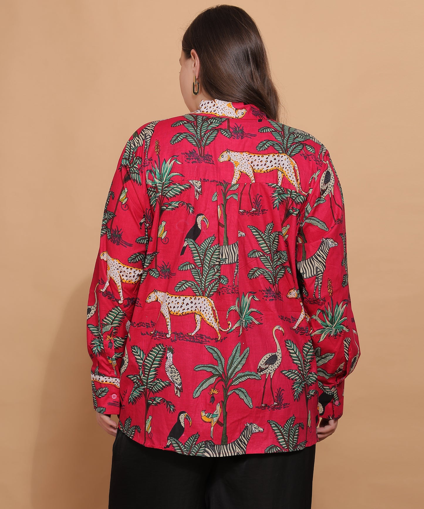 Jungle Royale Safari Shirt – Crimson Red