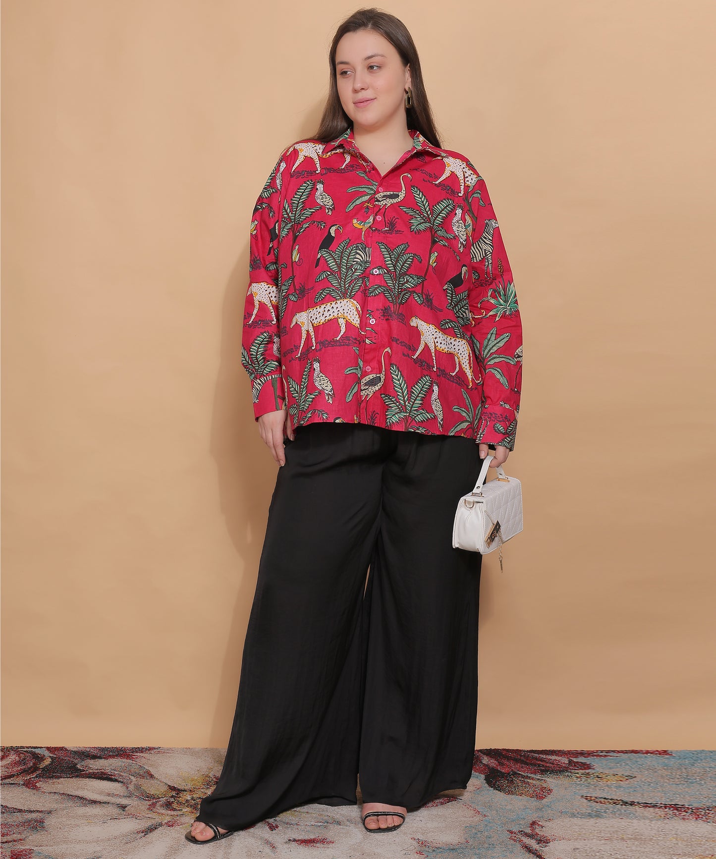 Jungle Royale Safari Shirt – Crimson Red