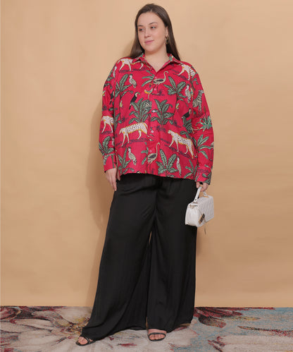 Jungle Royale Safari Shirt – Crimson Red
