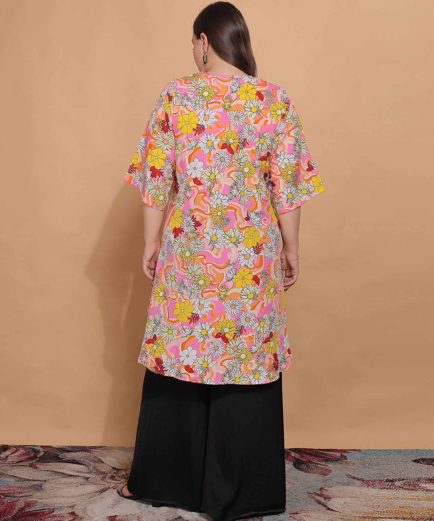 Flower Fiesta Longline Top – Peachy Bloom