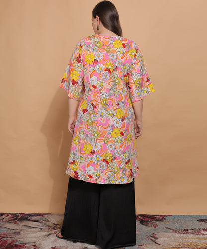 Flower Fiesta Longline Top – Peachy Bloom